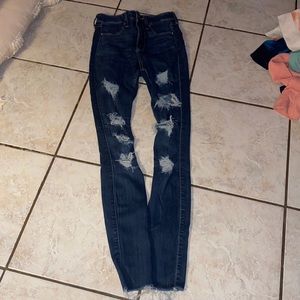 Hollister dark blue jean leggings